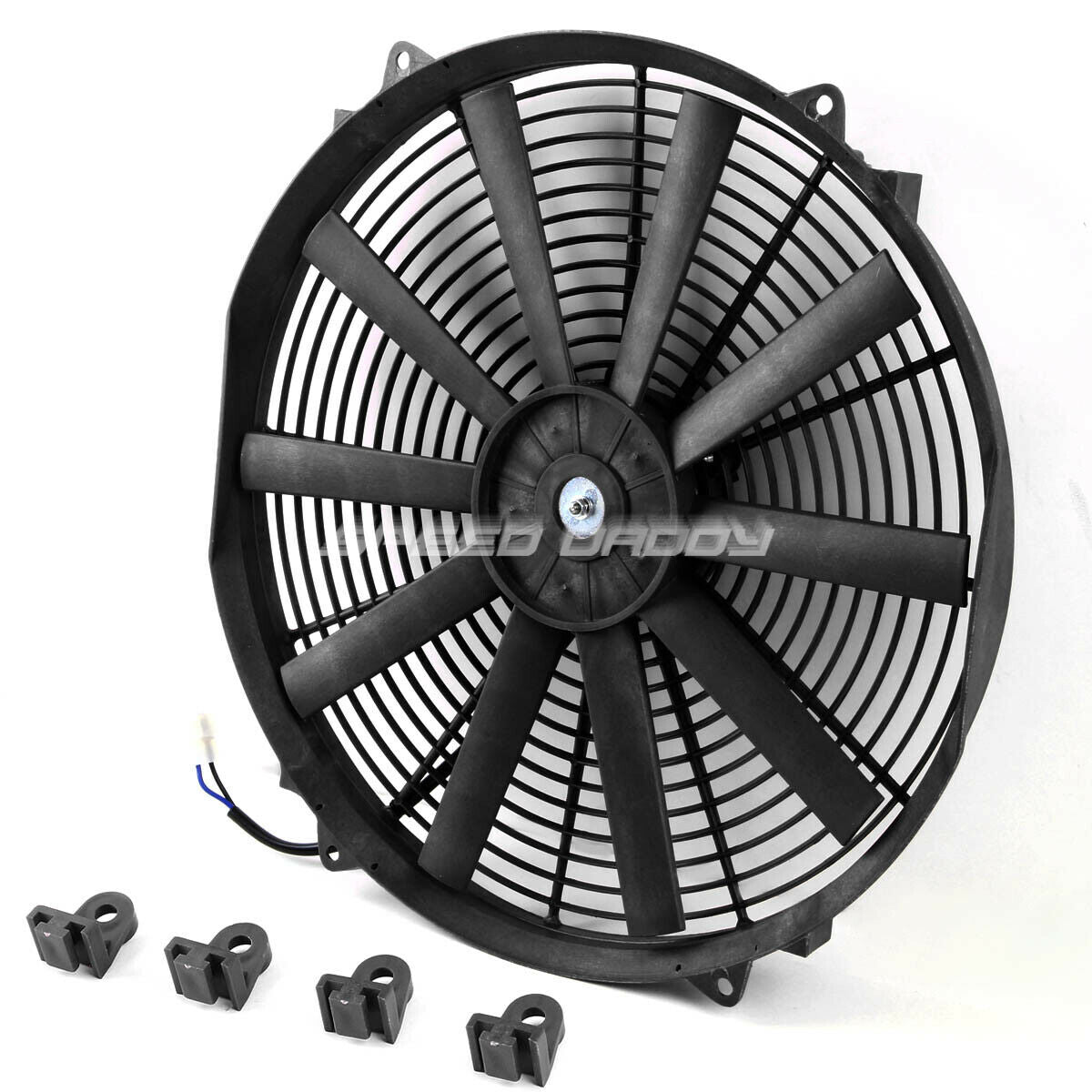 Enfriador 16"  Ventilador De Radiador De Auto Universal Kit,ROJO y AZUL