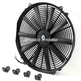 Enfriador 16"  Ventilador De Radiador De Auto Universal Kit,ROJO y AZUL