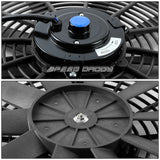 Enfriador 16"  Ventilador De Radiador De Auto Universal Kit,ROJO y AZUL